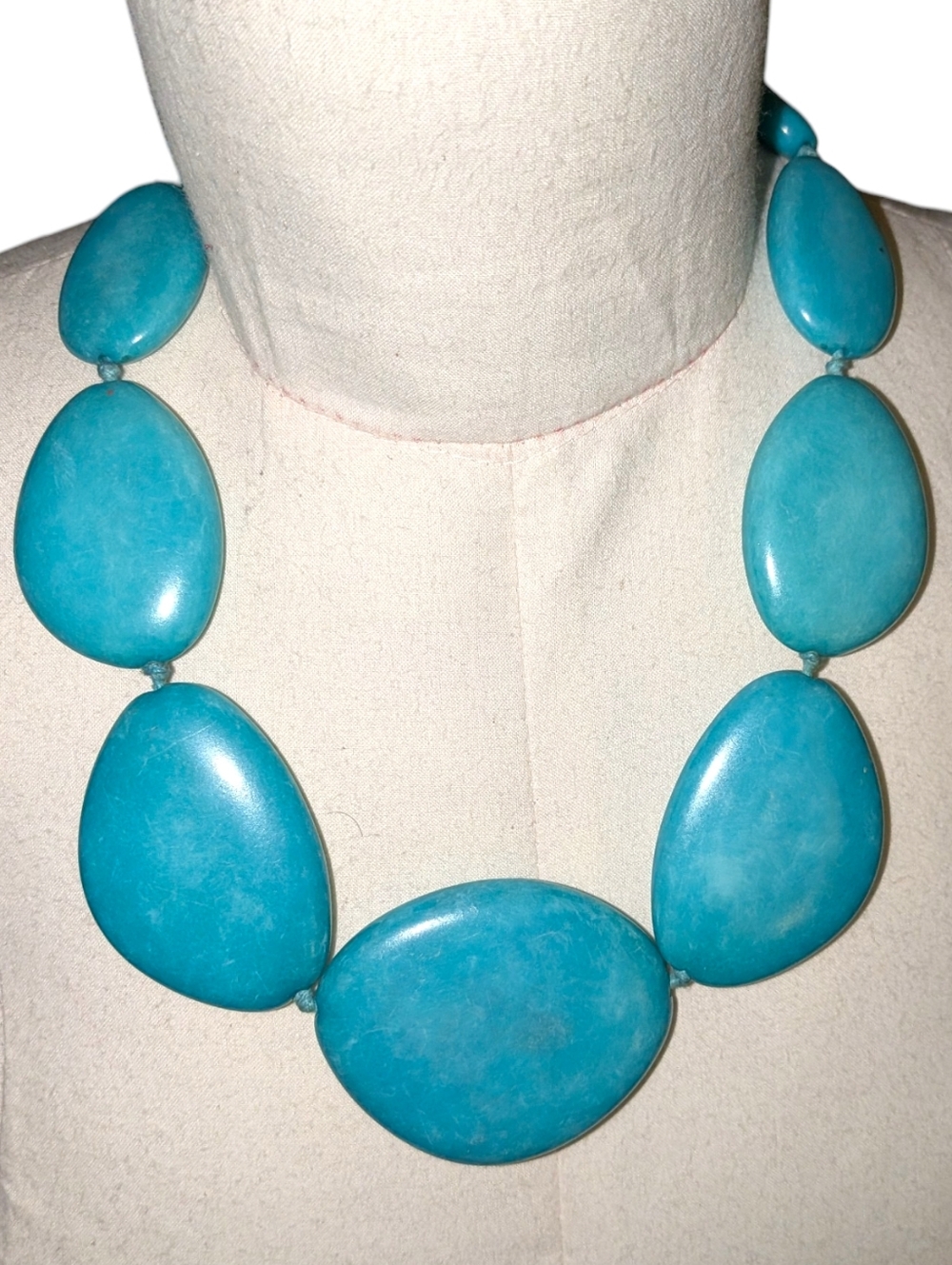 Turquoise Statement Bead Necklace, Summer Color Pop, Women's Jewelry Accent